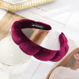 Retro Hair Hoops Wide Velvet Twist Sponge Headband Bezels Hairbands for Women Girl Wavy Braided Headbands Hair Accessories