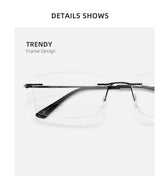 Titanium Reading Glasses Men High Quality Magnifying Presbyopic Eyeglasses Titanium Frames Anti Blue Light Rimless Glasses Men