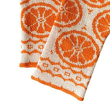 Knitted Gloves Winter Half Finger Mittens Stretchy Touchscreen Orange Pattern Gloves for Kids Teens Christmas Presents M6CD