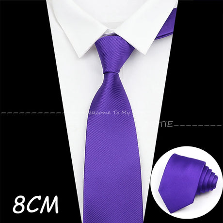 Gracefully Solid Color Polyester Neckties Brown 8 CM Ties For Wedding Party Daily Shirt Suit Cravats Accessories Decoration Gift