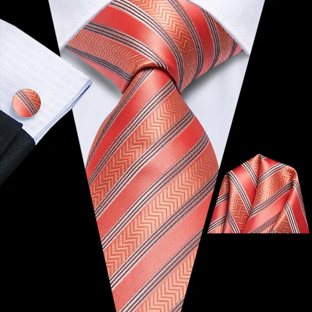 Ties for Men 2023 New Fashion Men's 8.5cm Groom Necktie Pocket Square Cufflinks Wedding Accessories Hi-Tie Designer Wholesale