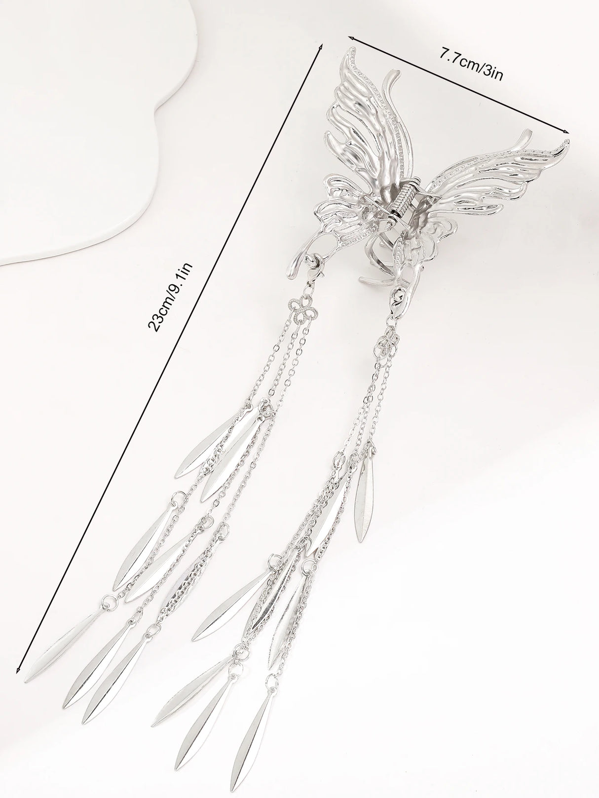 Clearance_1 Pcs Butterfly Clips Hair Silver Hair Barrettes Fluttering Tassel Hair Accessories,Non Slip Cute Hair Claw Clip for W