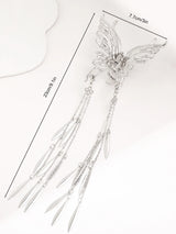 Clearance_1 Pcs Butterfly Clips Hair Silver Hair Barrettes Fluttering Tassel Hair Accessories,Non Slip Cute Hair Claw Clip for W