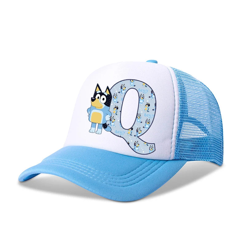 Blueyi Bingo Kids Baseball Cap Cartoon A-Z Letter Print Sun Hat Boys Summer Casual Caps Kawaii Adjustable Peaked Hats Child Gift