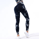 Tie-dye yoga clothing set, sports bra, intimates, yoga pants, non-falling sports tights, peach butt lifting line