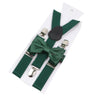 Elastic Leather Suspenders Bowtie Set Braces Men Women Sage Green Adjustable Braces Straps For Wedding Y-Back Shirt Accessories