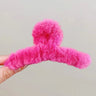 Winter Faux Fur Hair Claw for Women Elegant Acrylic Crab Barrette Hairpin Girl-Hair Accessories Furry Headwear Hair Claw Clip