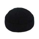 Unisex Autumn Warm Cap New Fashion Men's Beanie Winter Knit Hat Boy Skullcap Sailor Cap Cuffs Retro Navy Short Hat Solid Color