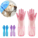 Pet Grooming Cleaning Gloves Dog Cat Bathing Glove Indirect Shampoo Gel Scrubber Clean Soft Silicone Glove Hand Skin Protection