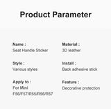 Leather Car Rear Seat Back Handle Decal Cover Protective Sticker For Mini Cooper R56 R55 F56 F57 Interior Decorative Accessories