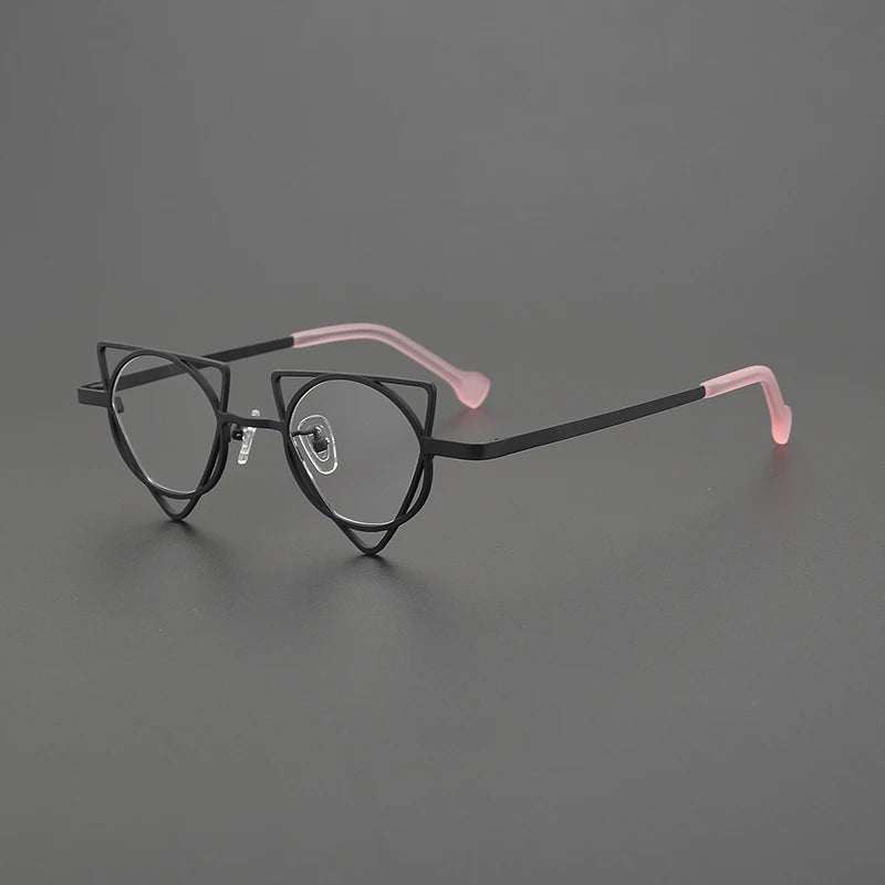 Ultra Light Pure Titanium Inverted Triangle Glasses Frame Female New Multi-color Personality Myopia Reading Prescription Eyewear