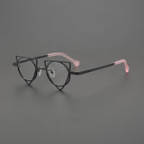 Ultra Light Pure Titanium Inverted Triangle Glasses Frame Female New Multi-color Personality Myopia Reading Prescription Eyewear