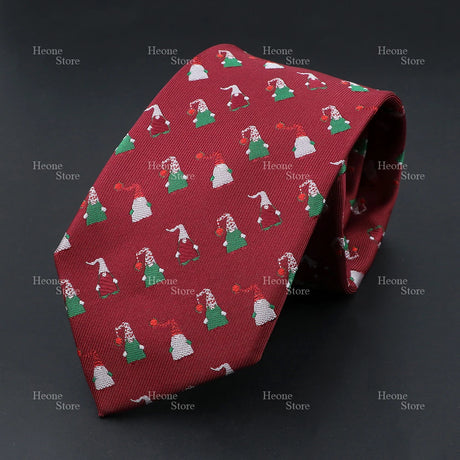 Classic Red Blue Christmas Tie For Men Father Festival Gift Santa Claus Snowman Tree Snowflake Elk Necktie Skinny 7cm Accessory