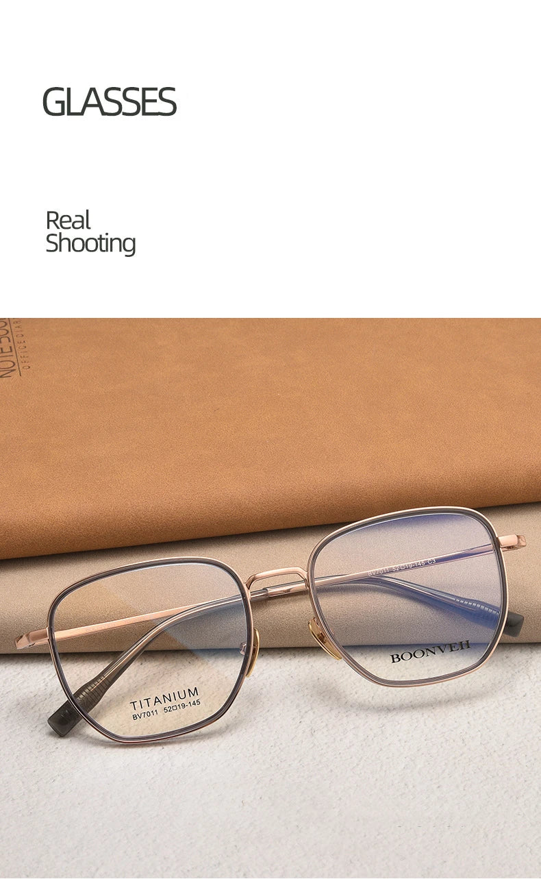 High Quality Ultralight Pure Titanium Glasses Frame for Men and Women Fashionable Retro Eyeglasses Optical Prescription Eyewear