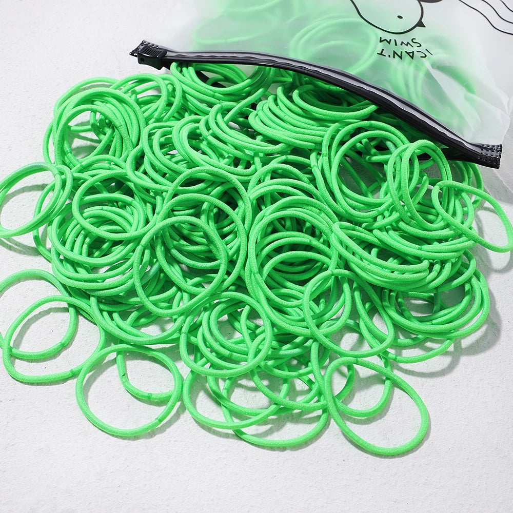 50PCS Macaron Rubber Band Hairband Headband High Elastic Durable Hair Ring Tied High Ponytail Women's Kids Hair Headwear