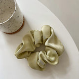 Korean Woman Big Elegant Silk Elastics Hair Band Girls Solid Color Scrunchies Hair Ties Ladies Ponytail Hold Hair Accessories