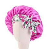 Kids Girls Sleep Cap Floral Print Hair Bonnet Satin Night Sleep Hat Turban Sleeping Hat Children Hair Care Bonnet Nightcap Caps