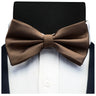 GUSLESON Silk Solid Pre-tied Bow Tie for Men Purple Black Yellow Double Fold Bow ties Waterproof Wedding Business Bowtie