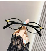 Elliptical Artistic Style Myopia Glasses Retro Small Frame Flat Lenses Ultra Light Finished Near Sight Eyewear Fashion Goggles