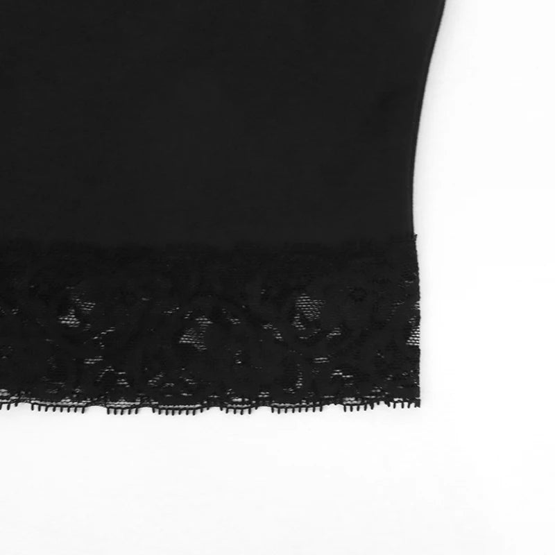 Sexy Black T-shirt Women Autumn New Lace Tees Fashion Streetwear O-Neck Casual Slim Long Sleeves T-shirt Female Versatile Top