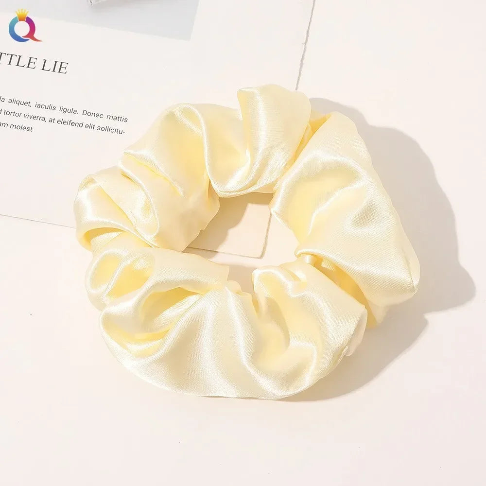 Silk Hair Scrunchies Elastic Hair Bands Not Hurt Hair Women Elegant Headwear Hair Ties Ponytail Holder Hair Rope Rubber Bands