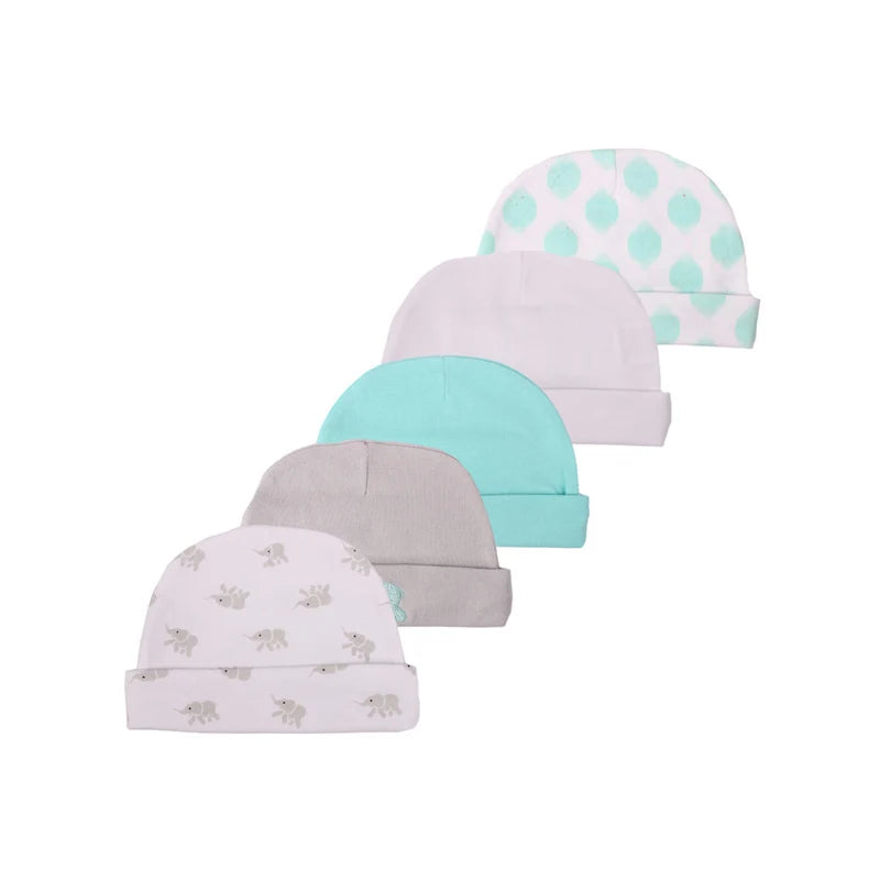 New Born Baby Boy Hats 3/5Pieces Cotton Baby Girls Hats Cartoon 0-6Months Unisex Soft Solid Color Infant Accessories
