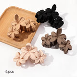 4Pcs/Set Plush Hair Claw Elegant Acrylic Hairpins Faux Fur Hair Clip Barrette Crab Headwear for Women Girls Hair Accessories