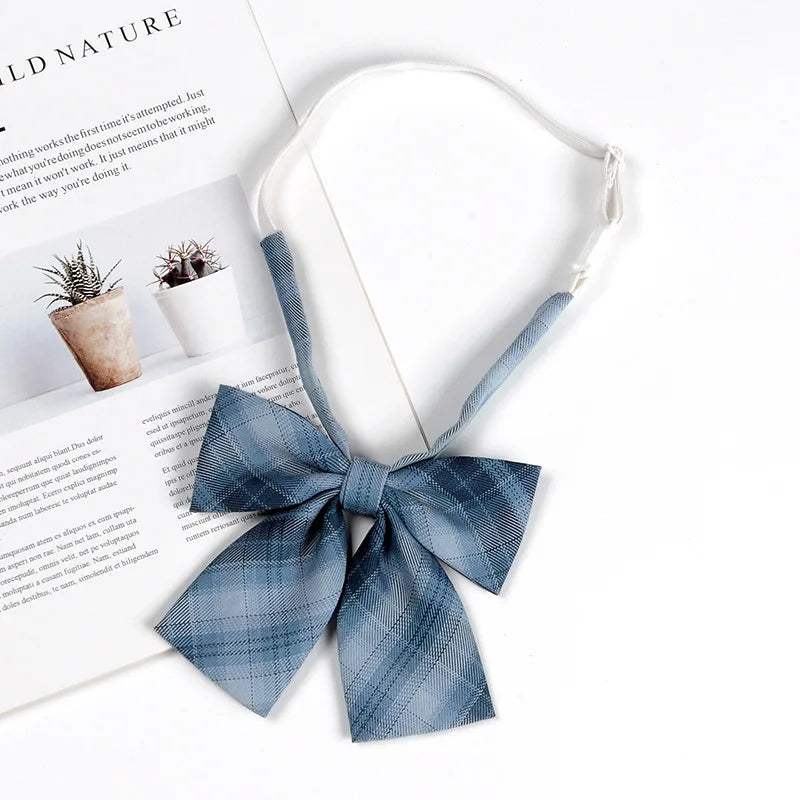 Fashion JK Bowtie Women College Student Collar Tie Cotton Plaid Bowknot Lolita Girls Adjustable Butterfly Anime Cosplay Cravat
