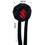 New Satin Double Layer Bonnet Solid Wide Tie Band Stretch Head Silky Bonnet Edge Wrap Nightcap Hair Care Shower Bonnet for Women