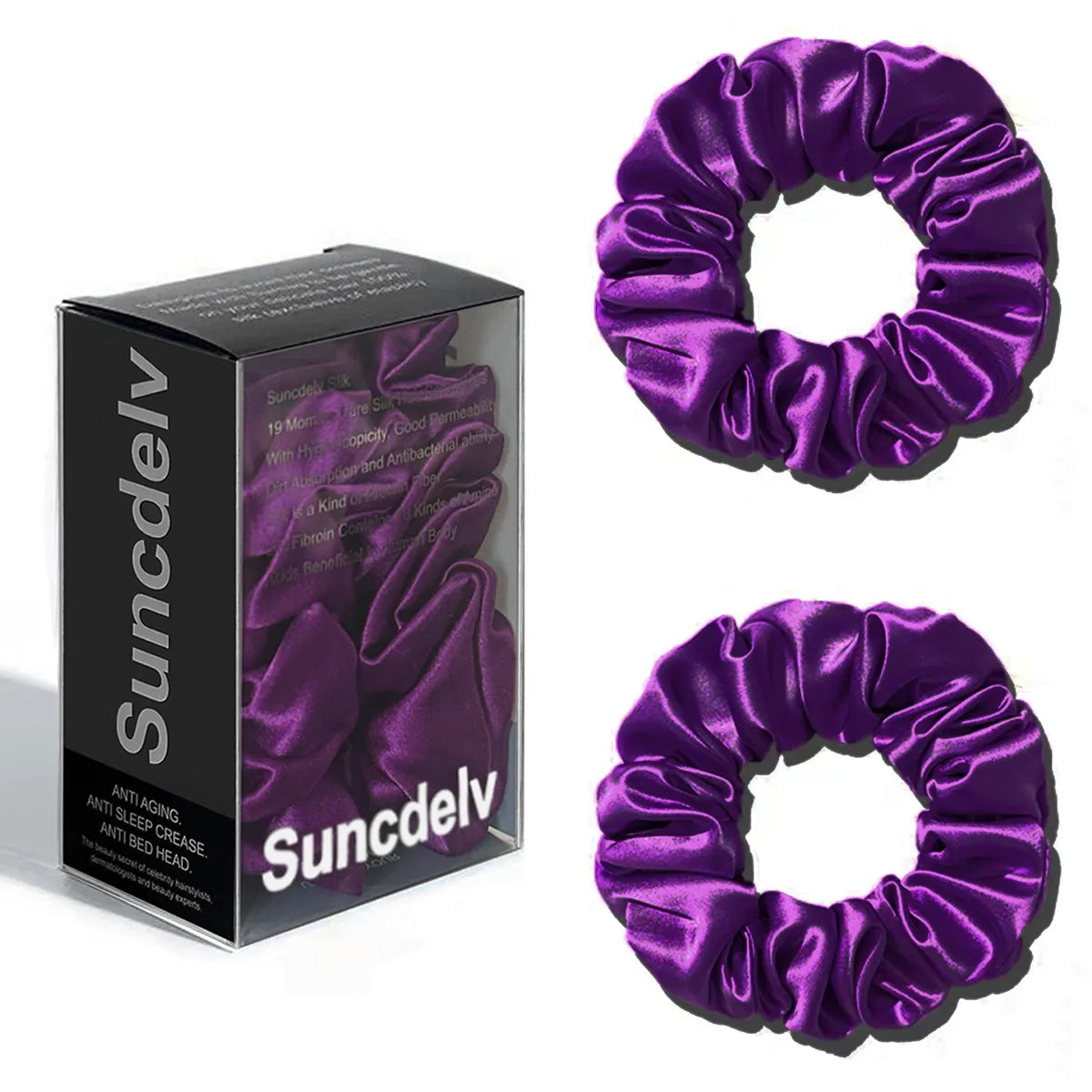2PCS 3.5CM Mulberry Silk Scrunchies Women Grils Hair Ties for Hair Sleep No Damage Hairband Curly Hair Elastics Ponytail Holder
