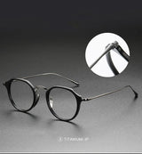 2025 New INS Men's Ultra Light Pure Titanium Glasses Frame Fashion Trend Women's Anti Blue Light Glasses Polygonal Prescription