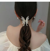 Kiss Jewelry Luxury Butterfly Hair Claw Clip Gold Plated Rhinestone Pearl Hairpin Women Korean Fashion Headwear Hair Accessories