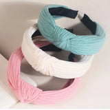 3Pcs Knotted Headbands for Women Girls Solid Color Hair Band Simple Cross Knot Hairbands Headwear Hair Accessories for Women