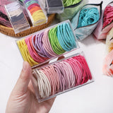 50PCS Macaron Rubber Band Hairband Headband High Elastic Durable Hair Ring Tied High Ponytail Women's Kids Hair Headwear