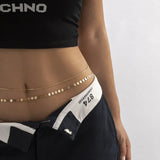 Waist Accessory Fashionable and Personalized Round Bead Chain Twisted Chain Double-layer Women's Waist Chain New Body Chain