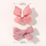 4Pcs/set Butterfly Hair Clip Set for Girls Double Layered Bow Cute Bangs Hair Pin Cotton Safe Kids Baby Hair Accessories Set