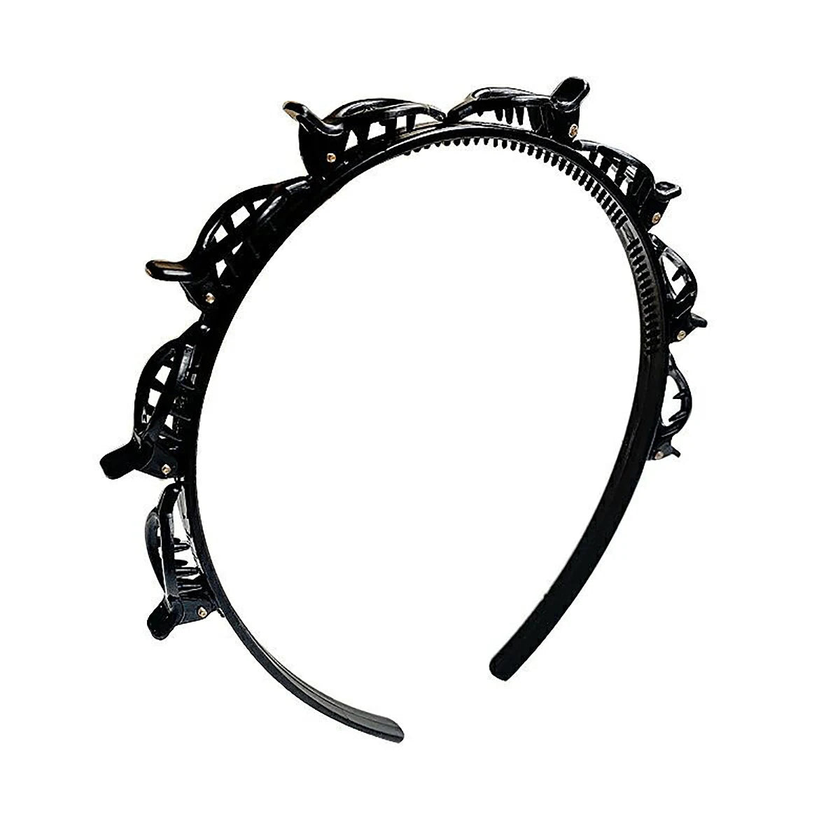 New Double Band Headbands for Women Hairstyle Fashion Non-Slip Hair Bands with Clips Bezel Hair Hoop Hair Headwear