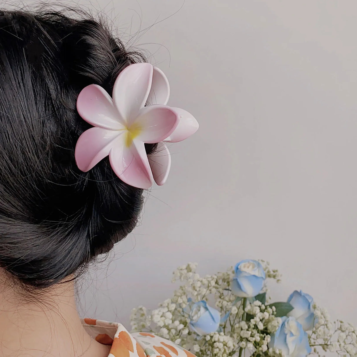3 Inch Gradient Flower Hair Claw For Women Elegant Resin Floral Hair Clip Fresh Sweety Flower Gripper Girls Hair Accessories