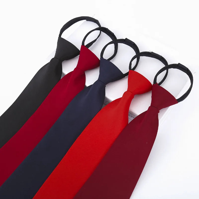 Red Black Clip On Tie Security Ties For Men Women Doorman Steward Matte Black Necktie Black Funeral Tie Clothing Accessories