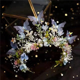 Elegant Girls Headband Lmitated Pearl Hair Headdress Baby Girls Flower Wreath Bride Garland Head Hoop Wedding Headbands Hair