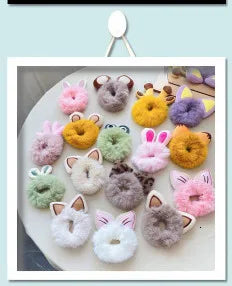 2pcs New Cute Cartoon Christmas Elk Elastic Hair Bands Rubber Hair Rope Tie Girls Hair Scrunchie Ponytail Holder Gum Accessories