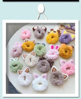 2pcs New Cute Cartoon Christmas Elk Elastic Hair Bands Rubber Hair Rope Tie Girls Hair Scrunchie Ponytail Holder Gum Accessories