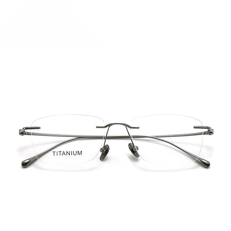 Fashionable and Simple Frameless Titanium Alloy Business Men's Glasses Personalized High-quality Women's Frames Suitable  Myopia