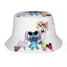 Unisex Kawaii Bucket Hats Funny Stitch Cartoon Accessories Bob Hat For Beach Headwear Lightweight