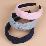3Pcs Knotted Headbands for Women Girls Solid Color Hair Band Simple Cross Knot Hairbands Headwear Hair Accessories for Women