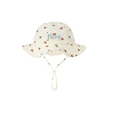 Embroidered Name Breathable Kids Wide Brim Sun Hat With Adustable Chin Strap Suitable For Summer And Beach