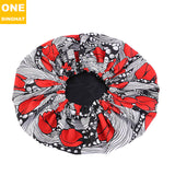 2020 New No. plus-Sized African Printing round Cap Double-Layer Satin Lining Wide Edge Nightcap Chemotherapy Hat