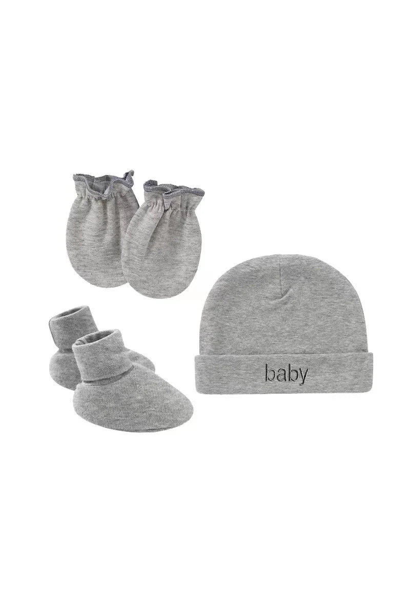 Newborn Hat+Gloves+Socks Set for Baby Boy&Girl Cotton Fall Casual Photography Props Soft Headwear Infant Nightcap Fashion