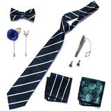 Holiday Gift Box Tie For Men Tie Handkerchief Pocket Squares Cufflink Set Necktie Box Man Dark Grey April Fool's Day