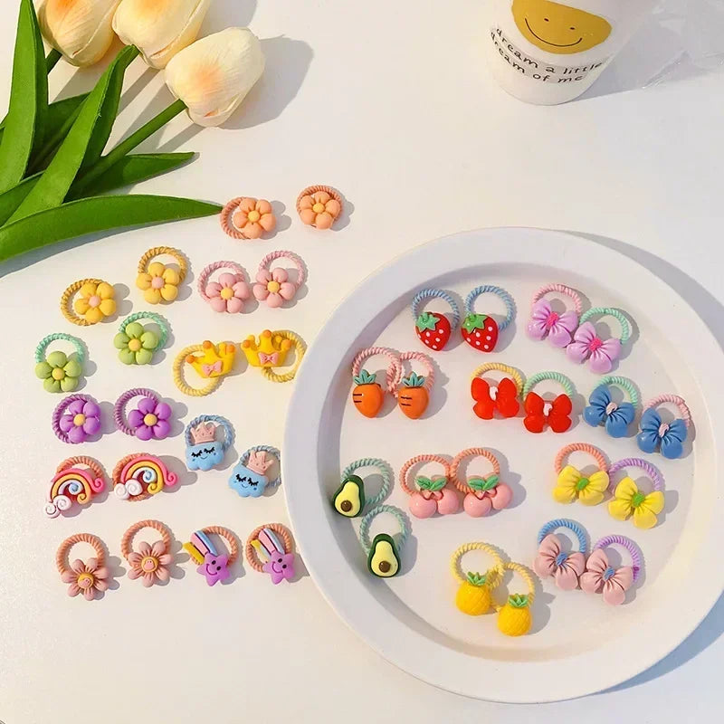 Hair Accessories Girls Bands Bandeau Cheveux Scrunchies Elastic Fille Korean Haarband Rubber Brown Children Gomas Gift Kids